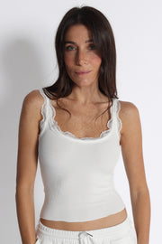 Ribbed Lace Tank Top