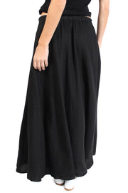 Bailey Black Woven Linen Skirt