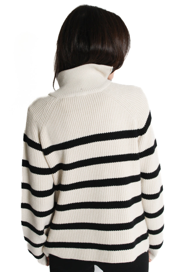 Gibi Sailor Neck Striped Sweater
