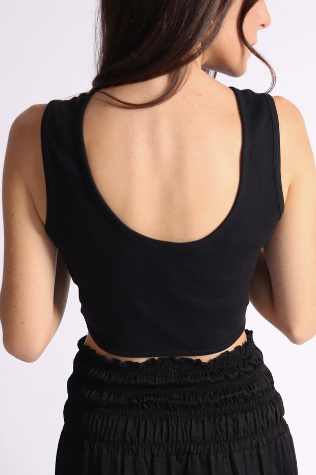 Cropped Ribbed Tank Top