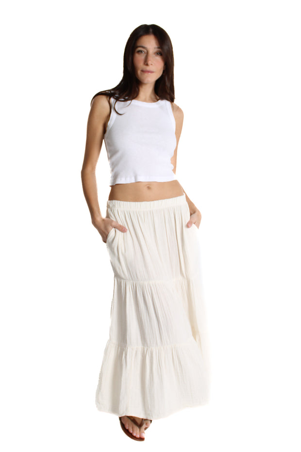 Danielle Coconut Cotton Gauze Skirt