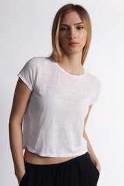 White Casey Linen T-shirt