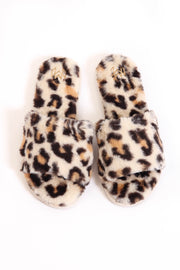 Faux Fur Cheetah Slippers