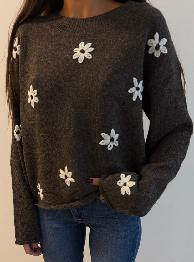 Aiden Daisy Brown Sweater