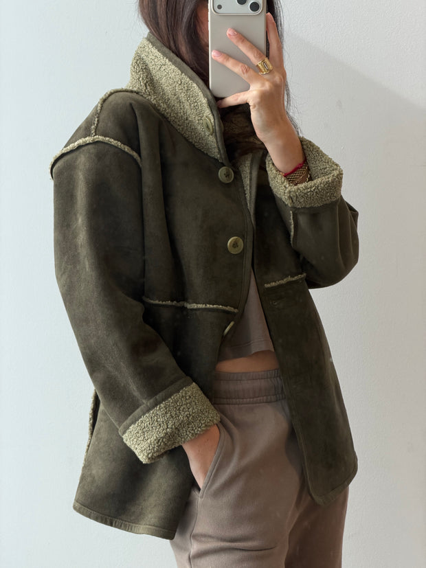 Shona Green Sherpa Jacket