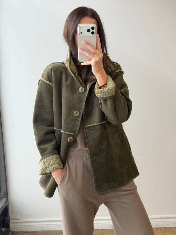 Shona Green Sherpa Jacket