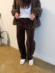 Brown Corduroy Barrel Jean