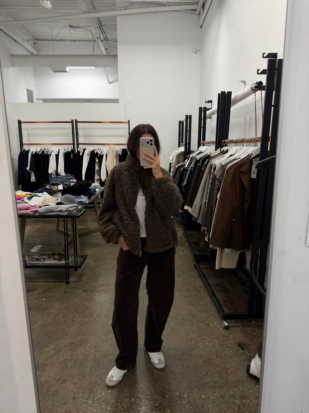 Brown Corduroy Barrel Jean