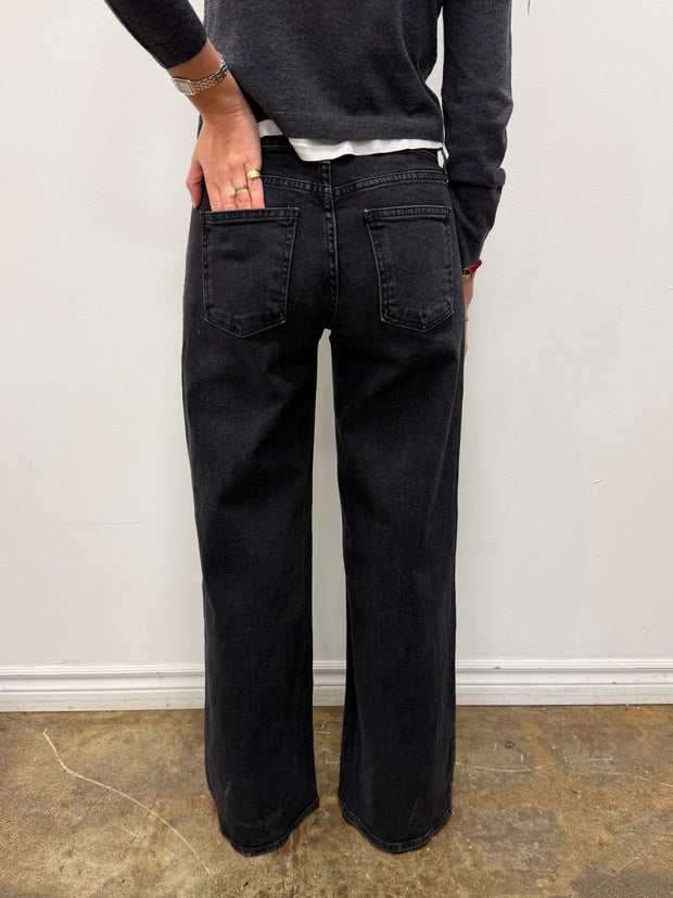 Washed Black Ultra Wide Jean