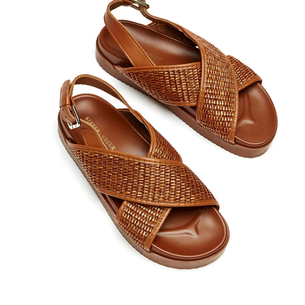 Amari Tan Woven Sandals