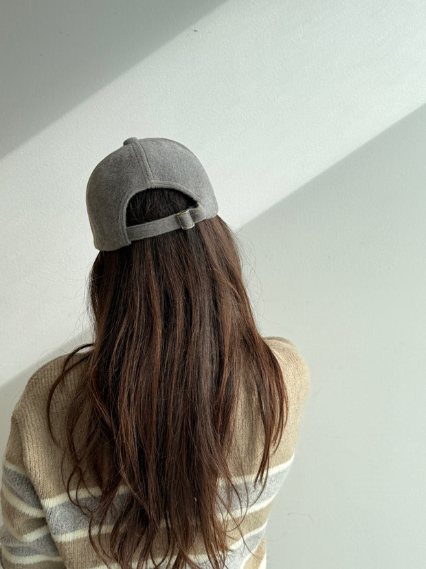 Grey Felt Baseball Hat