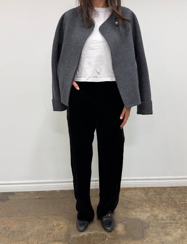 Hilma Black Velvet Pant