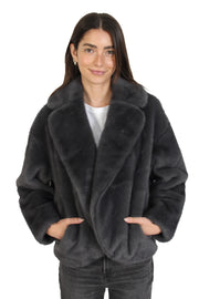 Carolyn Slate Faux Fur Jacket
