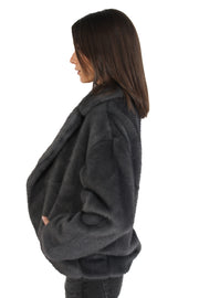 Carolyn Slate Faux Fur Jacket
