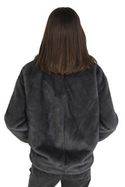 Carolyn Slate Faux Fur Jacket