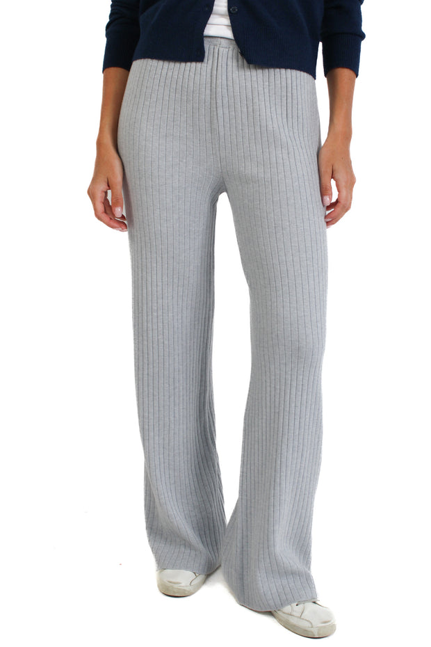 Light Grey Ribbed Knit Pant