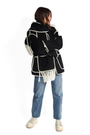 Black & White Scarf Jacket