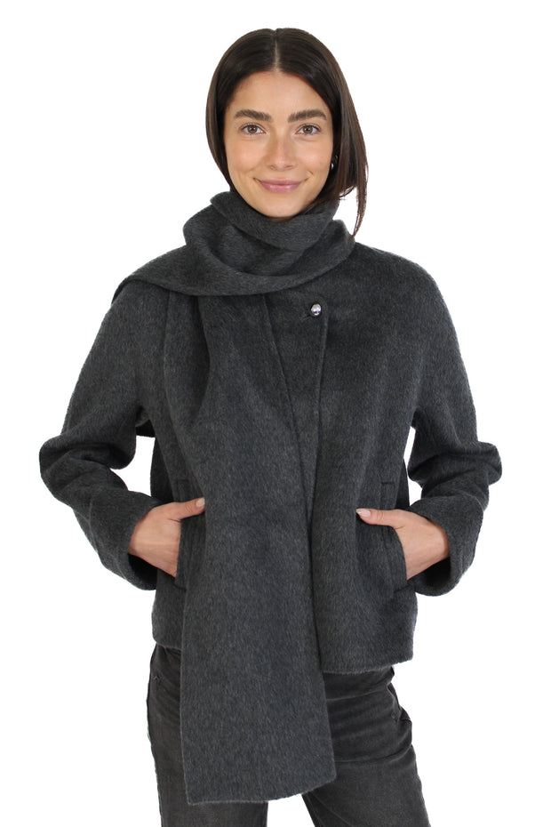 Charcoal Scarf Coat
