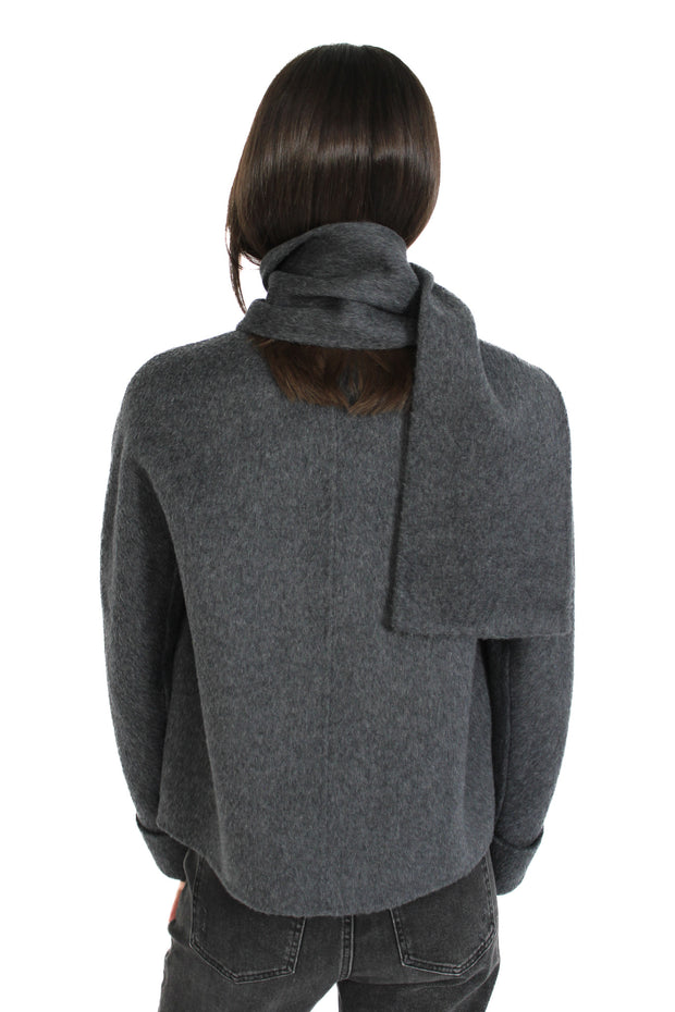 Charcoal Scarf Coat
