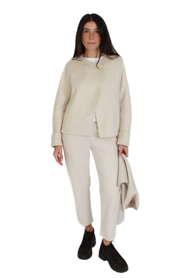 Light Beige Scarf Coat