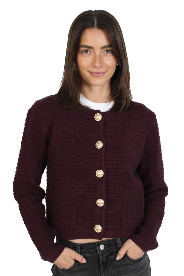 Brenda Burgundy Cardigan