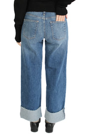 Scissor Cut Cuffed Medium Denim Jean