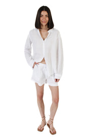 Amber White Linen Shorts