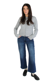 Dark Denim Slim Wide Leg