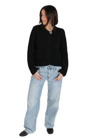 Black Paula Rose Cardigan