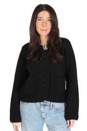 Black Paula Rose Cardigan