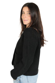 Black Paula Rose Cardigan