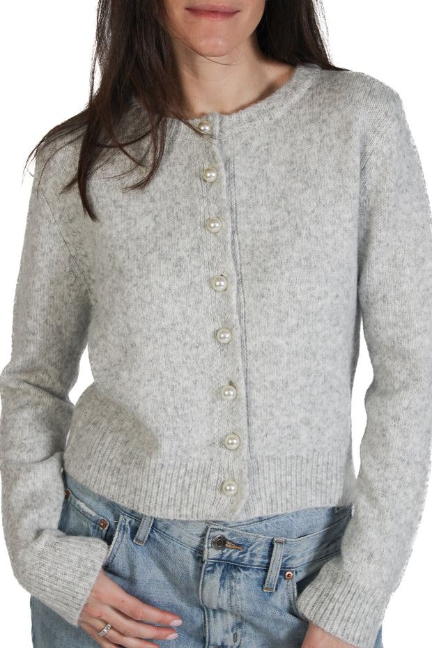Grey Aisha Pearl Cardigan