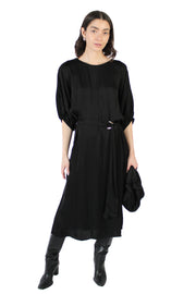 Laurel Black Satin Dress