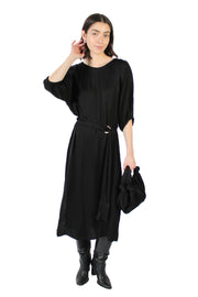 Laurel Black Satin Dress