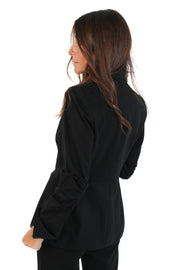 Riri Ponte Ruched Black Blazer