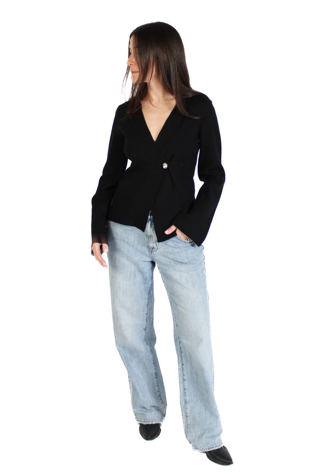 Black Gold Button Cardigan