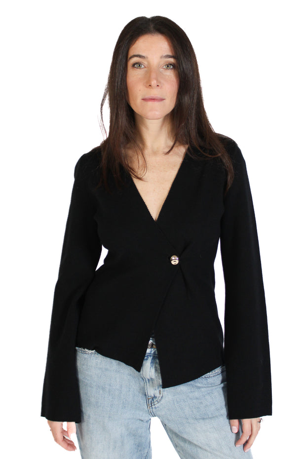 Black Gold Button Cardigan