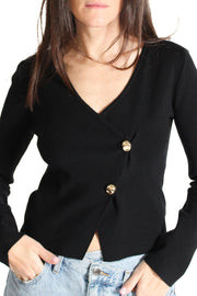 Black Gold Double Button Cardigan