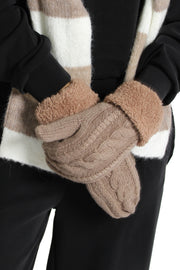 Sherpa Lined Cable Mittons