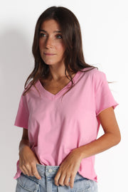 Pink Tara V-Neck T-shirt