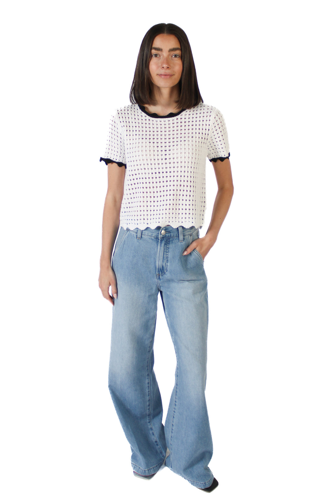 ニット・セーター IONSEOUL Casey color blocking short sleeve knit JP5D0020 Casey Knit Short Sleeve – Thursdays