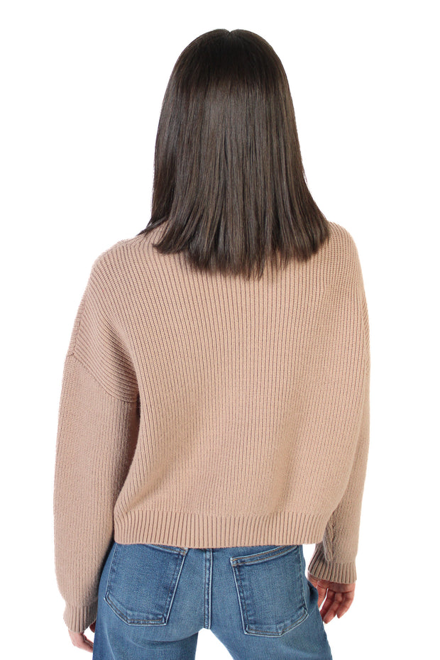 Evolet Caramel Ribbed Sweater