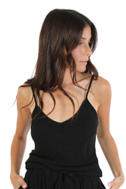 Black Layla Linen Blend Tank