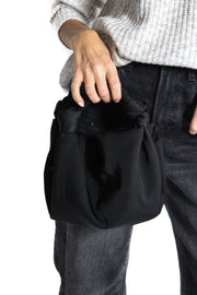 Robyn Black Satin Knot Bag