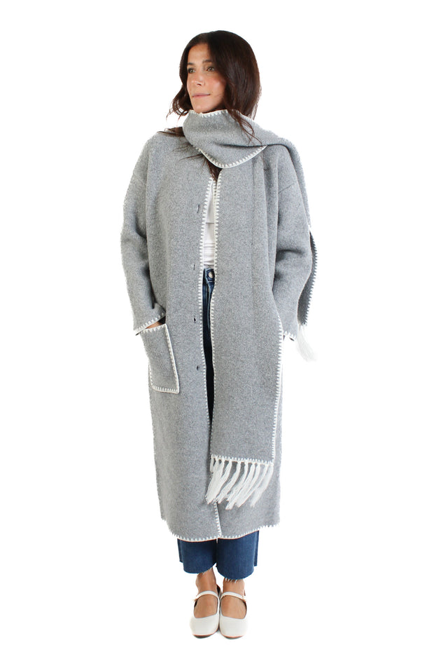 Delaney Grey Scarf Coat