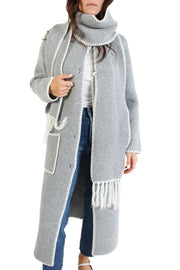 Delaney Grey Scarf Coat