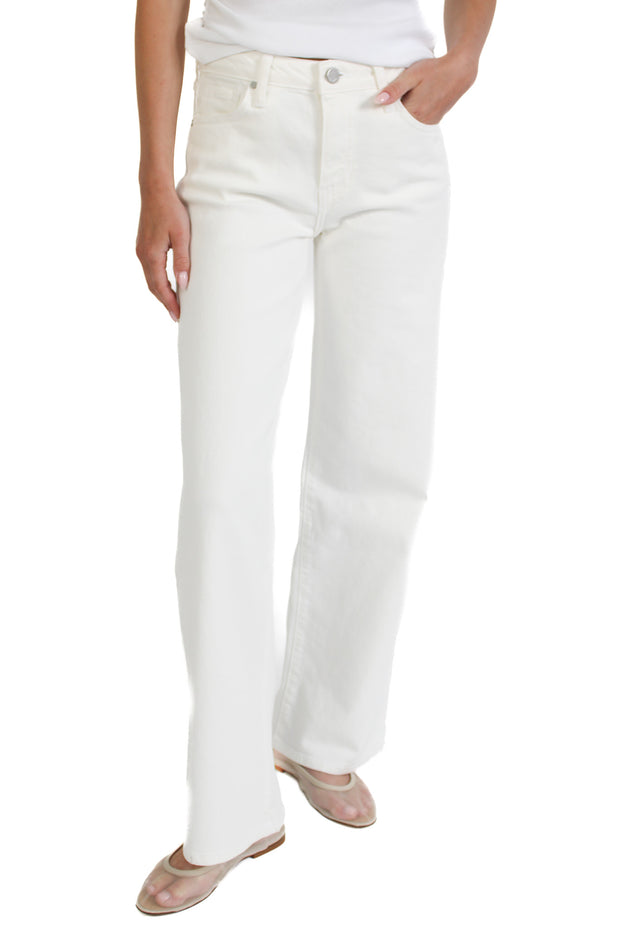 Off White Slim Wide Leg Jeans