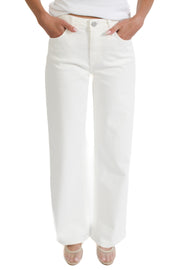Off White Slim Wide Leg Jeans