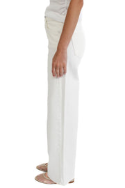 Off White Slim Wide Leg Jeans