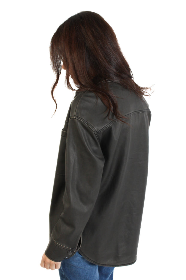 Aliska Faux Leather Shirt